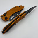 Microtech Borka Stitch Auto w/ Orange Tangerine Handles & Partial Serrated Black M390 169-2OT