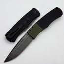 Pro-Tech Whiskers Black Handle w/ Textured Green Bolster Release & DLC Wash 154CM BR-1.7 LTD-Green DLCW