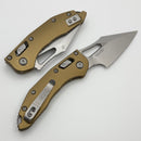Microtech Knives Manual M-Stitch RAM LOK Tan Smooth Aluminum Handles & Stonewash M390MK 169MRL-10TA