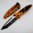 Microtech Socom Elite Manual Tanto Edge Full Serrated w/ Orange Handle 161-3OR