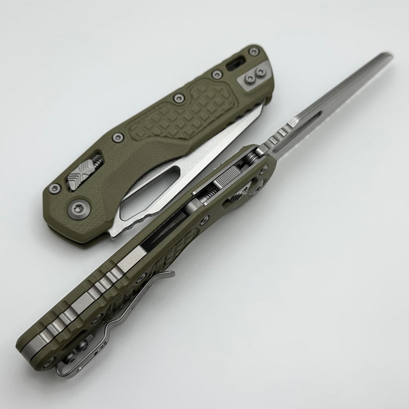 Microtech Knives MSI RAM LOK OD Green Frag G-10 & Full Serrated Stonewash M390MK 210-12FRGTOD