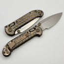 Marfione Select Microtech LUDT Ram-Lok w/ Flamed Grooved Titanium Handles w/ Bronze Accents & Stonewash Drop Point 1135RLG-10MS3
