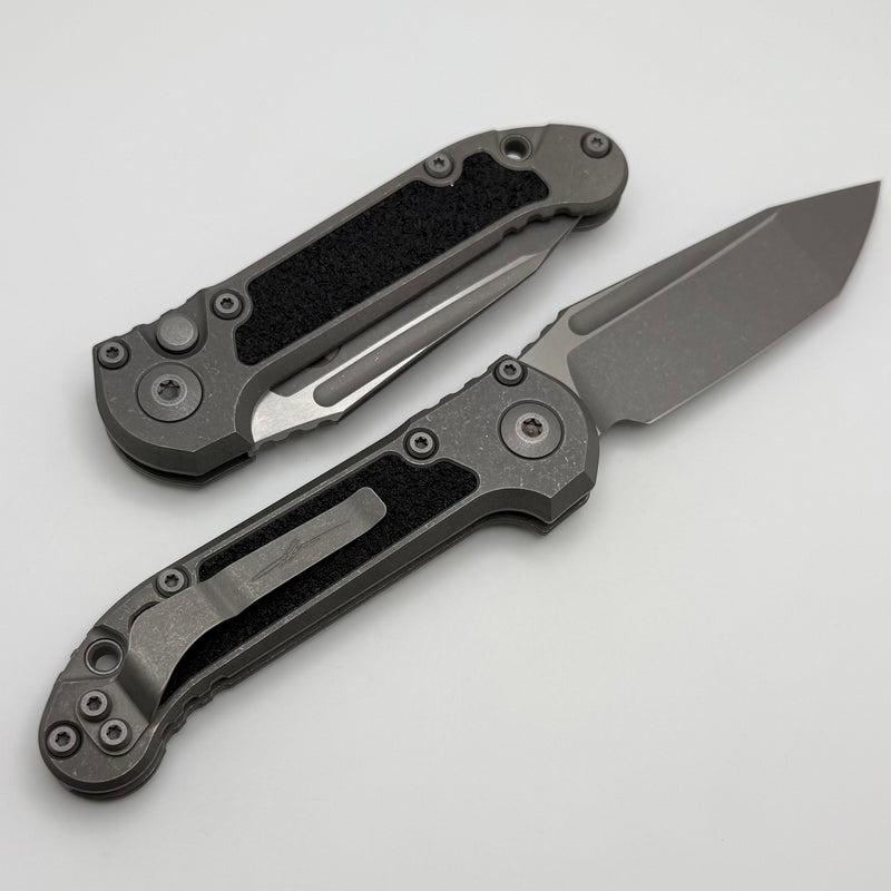Microtech Knives LUDT Gen III Apocalyptic Tanto Titanium Handles w/ Textured Inlays 1136-10APMS2