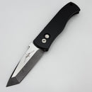 Pro-Tech Emerson CQC7 w/ Black Handle & Black Lip Pearl Button & Damascus Chisel Tanto 2025 Emerson Custom 001