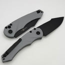 Heretic Knives Mini Pariah Auto Button Lock Gray Polymer Handles w/ Black S/E MagnaCut H054-4A-GRY