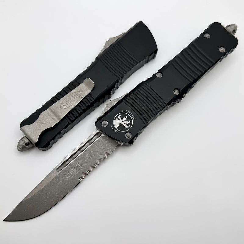 Microtech Combat Troodon Single Edge Apocalyptic Partial Serrated & Black 143-11AP