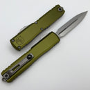 Microtech Ultratech Gen IV D/E Stonewash Standard w/ OD Green Handle 11224-10OD