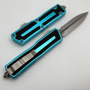 Microtech Scarab 2 Gen 3 D/E Stonewash Partial Serrated w/ Turquoise Handle 1280-11TQ