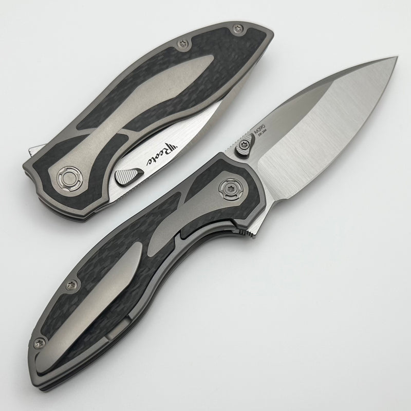 Reate Knives Iron-X Titanium & Carbon Fiber Inlaid Handles w/ Satin M390