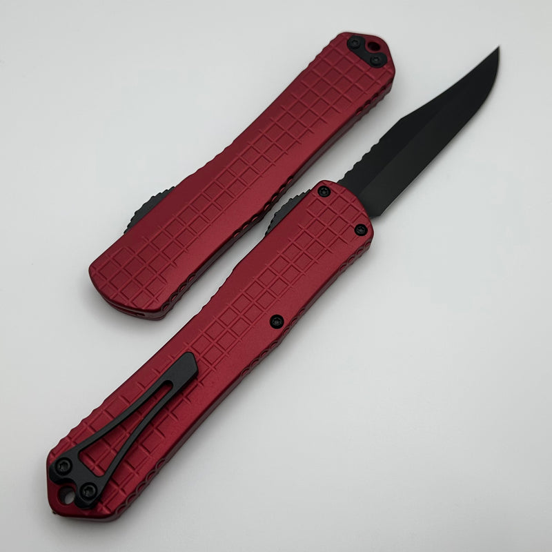 Heretic Knives Manticore X Red Frag Handle & DLC Bowie MagnaCut H030BF-6A-RED