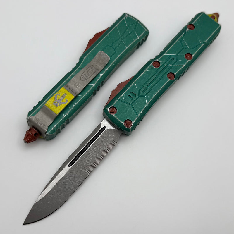 Microtech UTX-85 Bounty Hunter S/E Part Serrated w/ Apocalyptic Signature Series 231-11BH