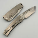 Medford Marauder Full Size Tumbled Titanium Handles w/ 0.26" Tumbled MagnaCut Tanto