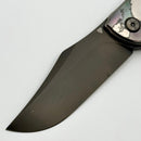 Blemish Tuya Knife Kharis Bead Blasted Integral handle w/ Marble Green Swirl Carbon Fiber/Black Timascus Overlays & DLC M390