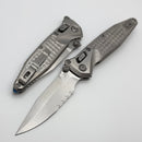 Marfione Select Microtech Socom Ram-Lok Titanium Frag Handles w/ Blue Accents & Spear Point Stonewash Serrated M390MK 160RL-11FRSMS3