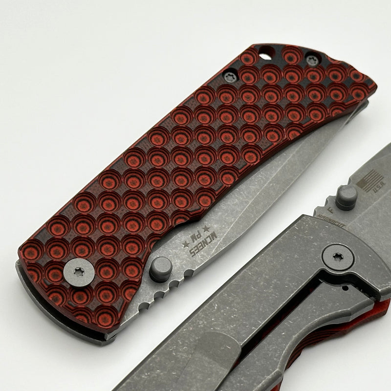 McNees Performance Machined Mac 2 3.5" Gen 2 F Atomic Red/Black G-10 & Ti w/ MagnaCut