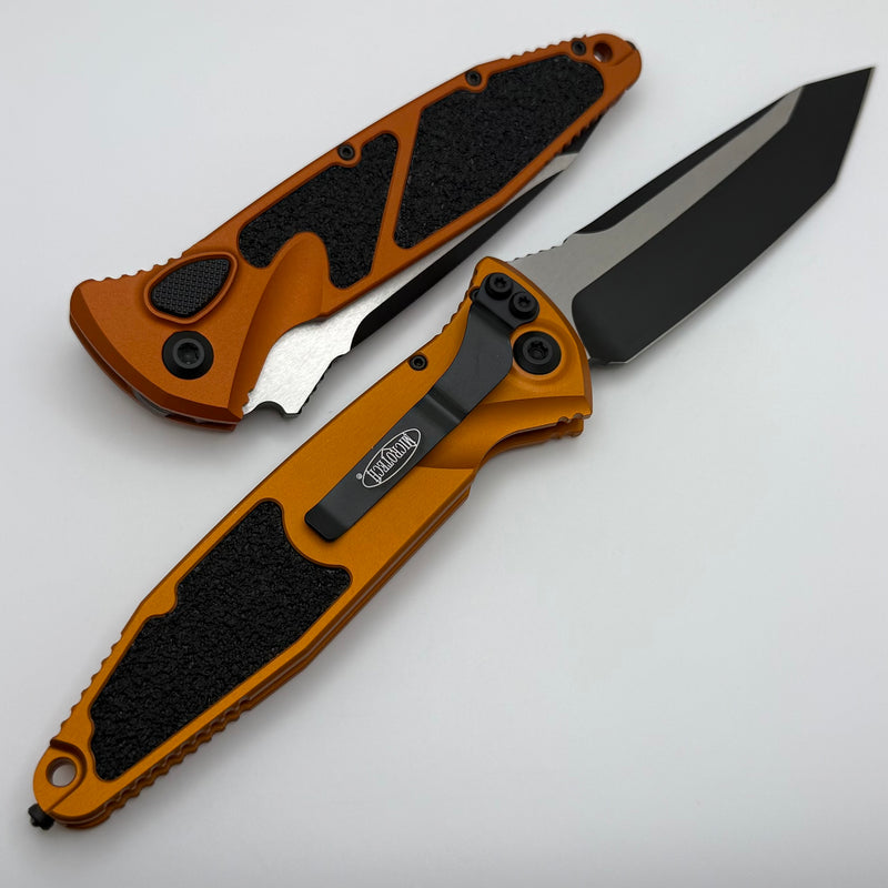 Microtech Socom Elite Auto w/ Orange Tangerine Handles & Black Tanto 1