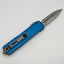 Grenade Blem Microtech UTX-85 Gen IV w/ Blue Handle & Stonewash D/E M390MK 12324-10BL