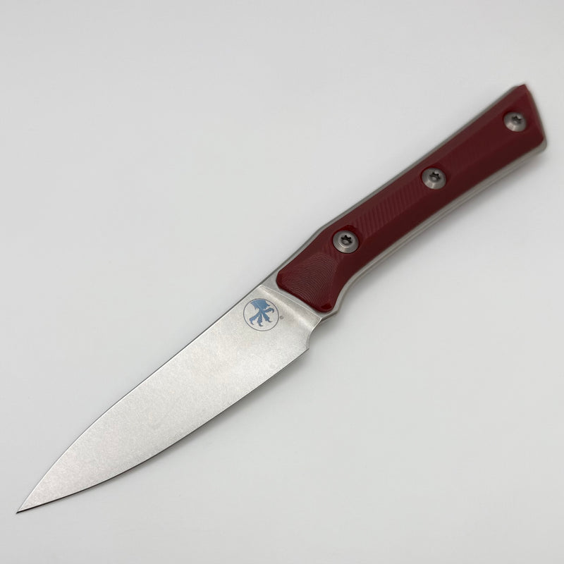 Microtech Paring Knife Merlot G-10 Handle w/ Stonewash M390MK 3500-10MR