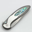 Pro-Tech Cambria Custom Manual 17-4 Steel Handles w/ Abalone Inlay/Button & Compound 154CM 2025 Custom 011