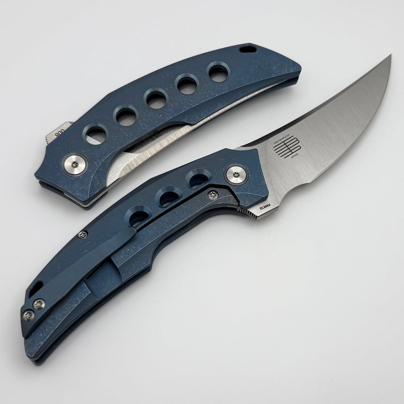 Reate Knives Velocity Tashi Bharucha Blue Titanium Handles & Elmax