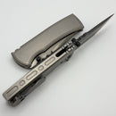 Chaves Knives Redencion 229 Bright Stonewash DLC w/ Titanium Integral Handle w/ Magnetic Ti Inlays & Tanto M390