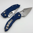 Microtech Borka Stitch Single Edge Stonewash Standard w/ Navy Blue Handles 169-10NA