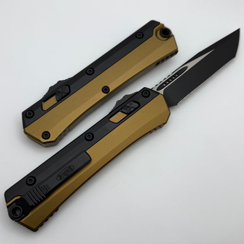 Microtech Glykon Tan w/ Black Full Serrated Tanto M390MK 185-3TA