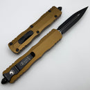 Microtech Dirac Delta Black D/E w/ Tan Handles 227-1TA