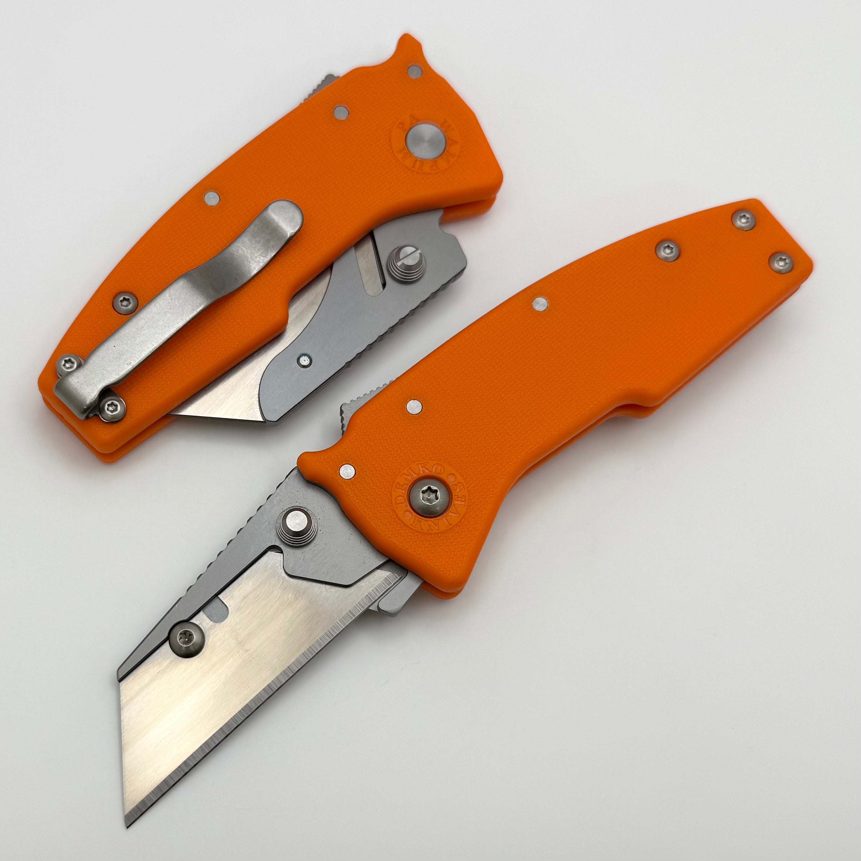 Demko Nano Razor Shark w/ Orange G-10 Handles & Changeable Razor Blade