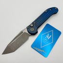 Microtech Marfione Select LUDT Gen III Antique Blue Frag Titanium Handles w/ Blue Accents & Apocalyptic Tanto 1136-10APFRMS2