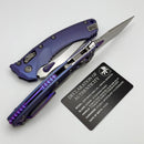 Microtech Marfione Select Amphibian RAM LOK Purple Haze Titanium Handles & Part Serrated Stonewash M390MK w/ Double Vapor Blast & Purple Accents 137RL-11MS5