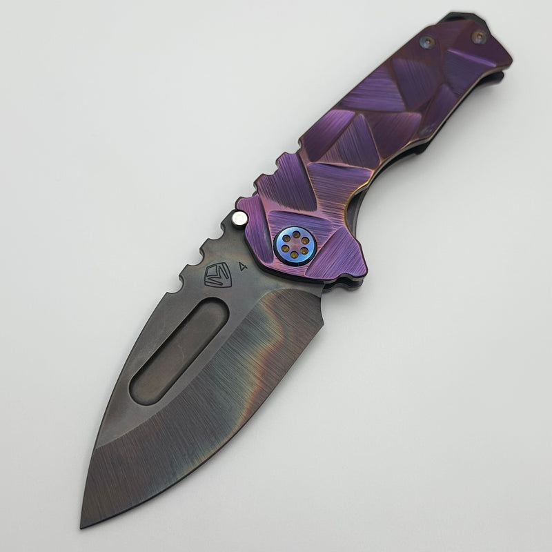 Medford Praetorian Genesis T Pale Violet Stained Glass Handles w/ Vulcan S45VN Drop Point