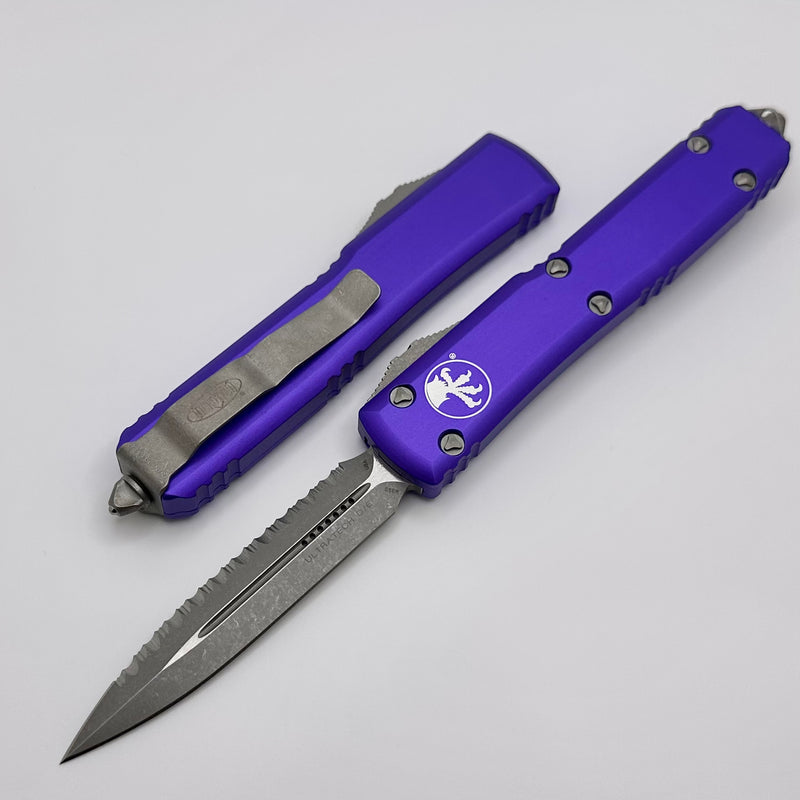 Microtech Ultratech Double Edge Apocalyptic Full Serrated & Purple 122-12APPU