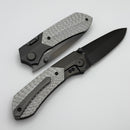 Remette RT Meteor Titanium Handles w/ Silver Carbon Fiber Inlays & DLC M390 RTPT-BD