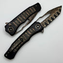 Heretic Knives Custom Wraith V4 Manual w/ Snakeskin Carbon Fiber Inlays & Hand Ground Vegas Forge Damascus Tanto