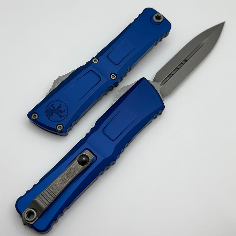 Microtech Knives Combat Troodon Gen III Apocalyptic Double Edge w/ Navy Blue Handle 1142-10APNA