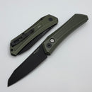Pro-Tech Oligarch Green Battleworn Aluminum Handle w/ DLC MagnaCut BSA25.Oligarch.1