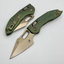 Microtech Marfione Select Manual Stitch RAM LOK Antique Green Titanium Handles & Bronze M390MK 169RL-13MS1
