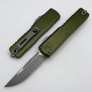 Microtech UTX-85 Gen IV w/ OD Green Handle & Apocalyptic S/E Part Serrated M390MK 12314-11APOD