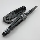 Heretic Knives Pariah M/A Button Lock Cel Shade Gray Aluminum Handles w/ MagnaCut & Tritium Inlaid Button H046-CS-GRY