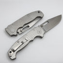 Demko Knives MG AD20S w/ Textured Titanium Handles & CPM-S90V Clip Point One Per Household