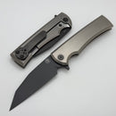 Chaves Knives Street Sangre Flipper w/ Bright Stonewash Titanium Integral Handle & DLC M390