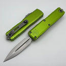 Microtech UTX-85 Gen IV w/ Neon Green Handle & Stonewash D/E M390MK 12324-10NG