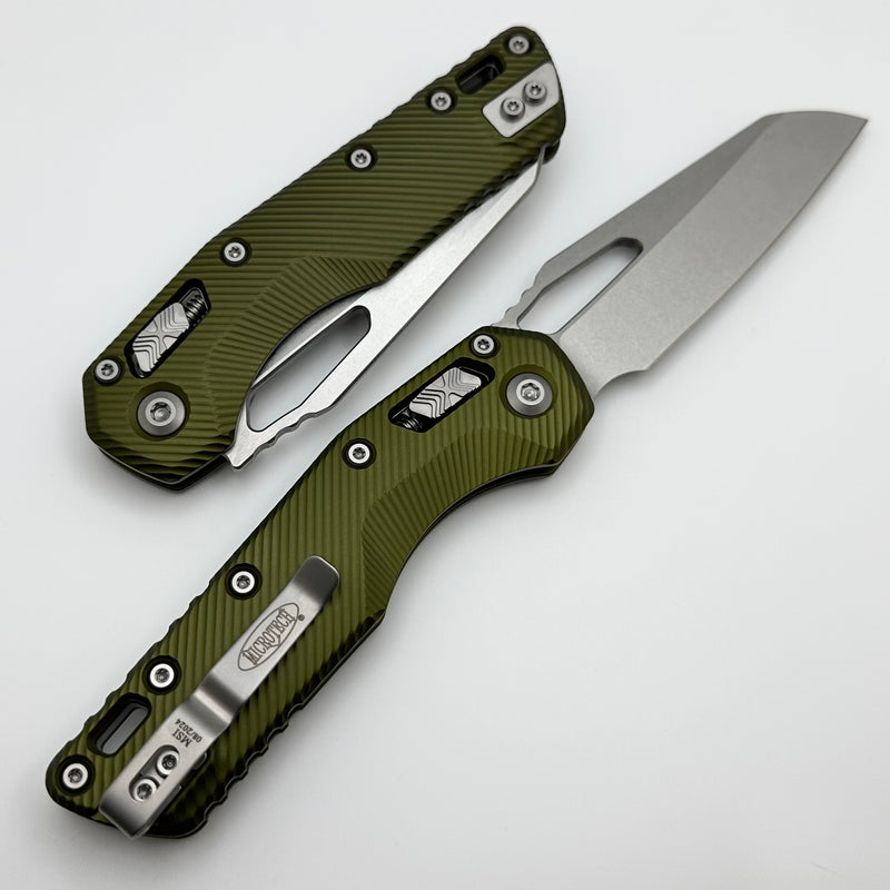 Microtech Knives MSI RAM LOK OD Green Fluted Aluminum & Stonewash M390MK 210-10FLOD