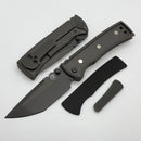 Chaves Knives Redencion 229 w/ Stonewash Titanium Integral Handle w/ Magnetic Knurled Ti Inlays & Tanto CPM-3V