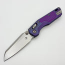 Microtech Marfione Select MSI RAM LOK Mini Frag Galactic Purple Titanium Handles w/ Blue Accents & Stonewash M390MK 210M-10FRMS17
