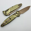 Microtech Socom Ram-Lok w/ Antique Gold Titanium Frag Handles & Bronze T/E M390MK 161RL-13FRMS2