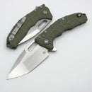 Heretic Knives Martyr OD Green Polymer Handles w/ 3.5" Stonewash Tanto MagnaCut H057-2A-GRN
