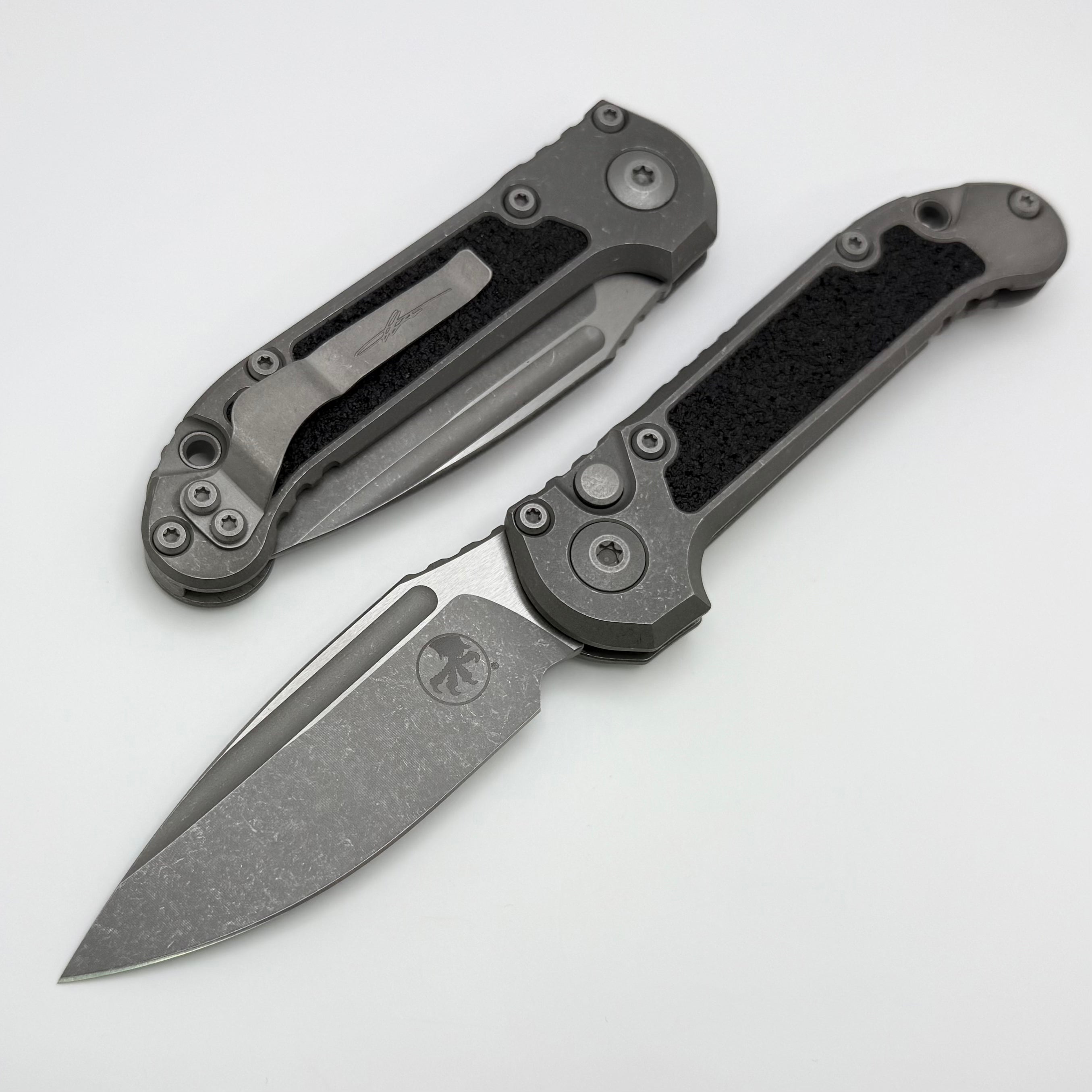 Microtech Knives LUDT Gen III Apocalyptic Drop Point Titanium Handles