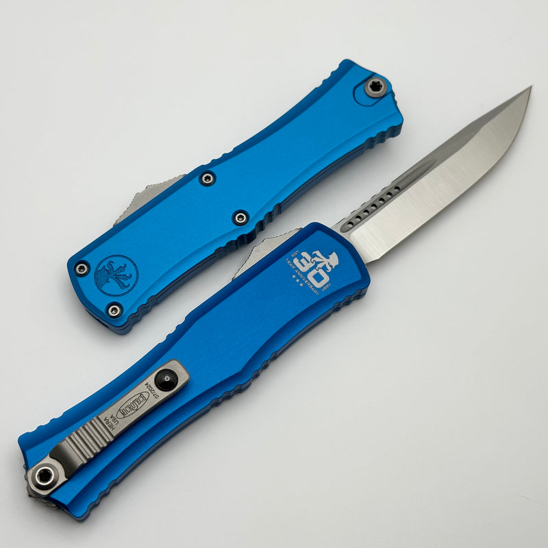 Microtech Knives Mini Hera 30th Anniversary Satin S/E M390MK w/ Blue Handle 1703M-4BL30